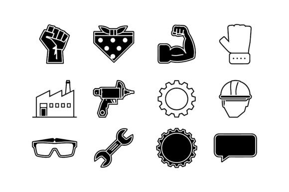 Download Industrial Worker &amp; Labor Icon Set EPS - Worker Collection