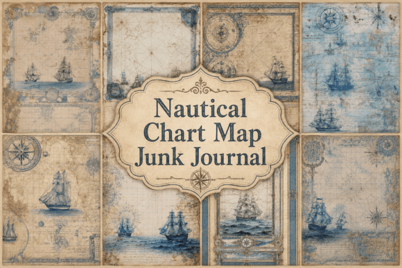 Download Nautical Chart Map Junk Journal - Chart Collection