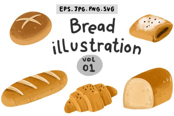Download Bread Bakery Element Illustration Set - Bakery Collection